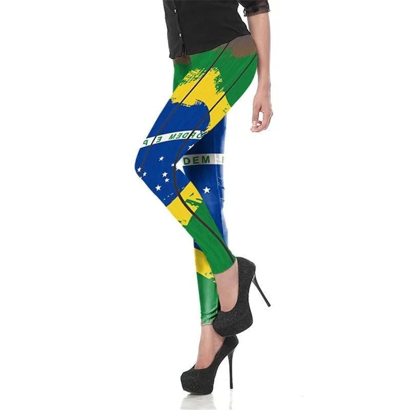 Brazil Flag Legging Hip