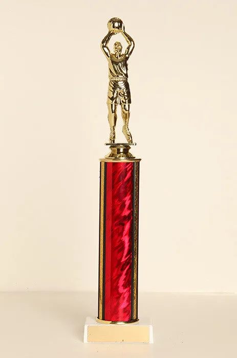 Male Basketball Jump Shot Tube Trophy