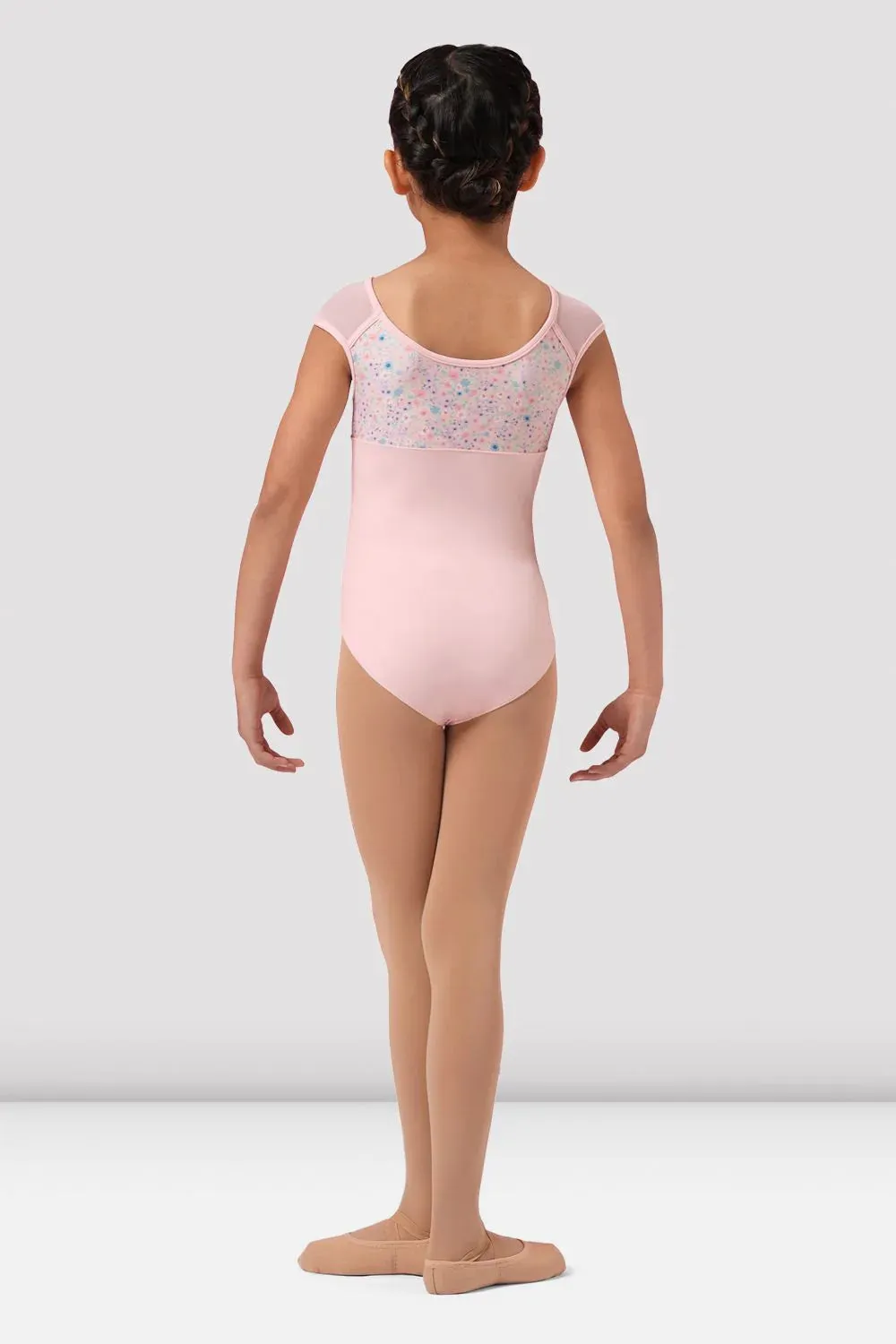 Mirella M1555C Ditsy Floral Cap Sleeve Leotard