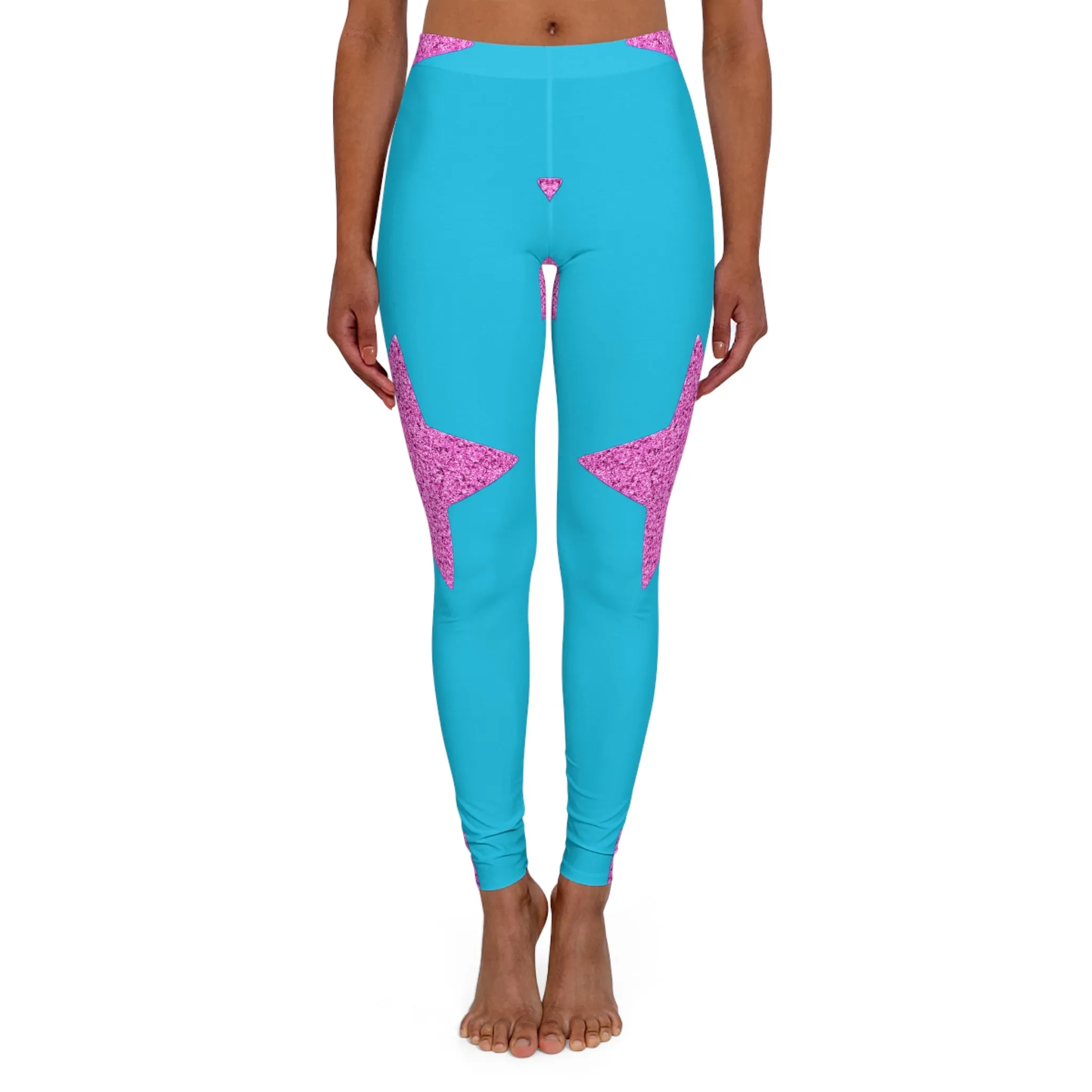 Pink Stars - Inovax Women's Spandex Leggings