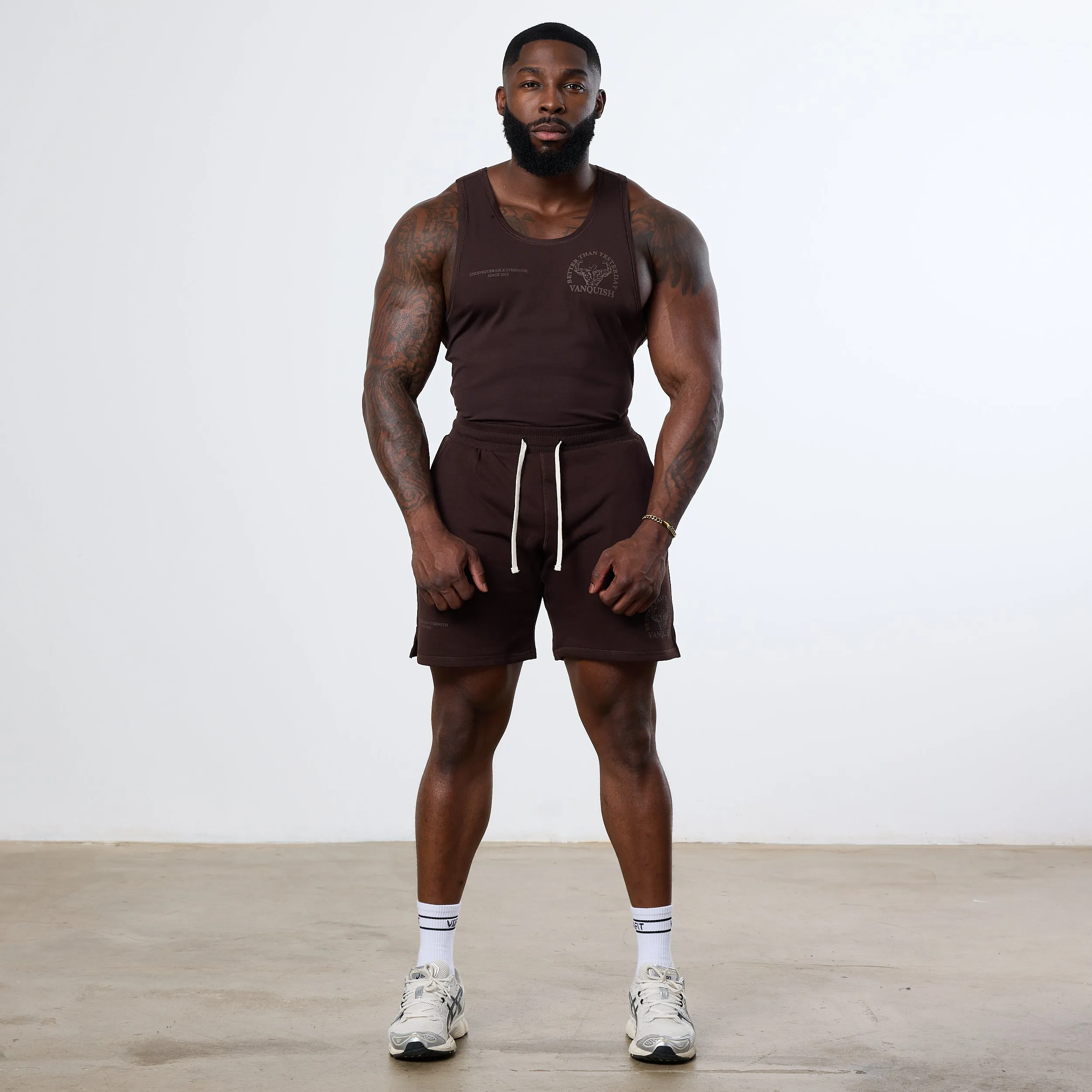Vanquish Dark Brown Unconquerable Strength Tank Top