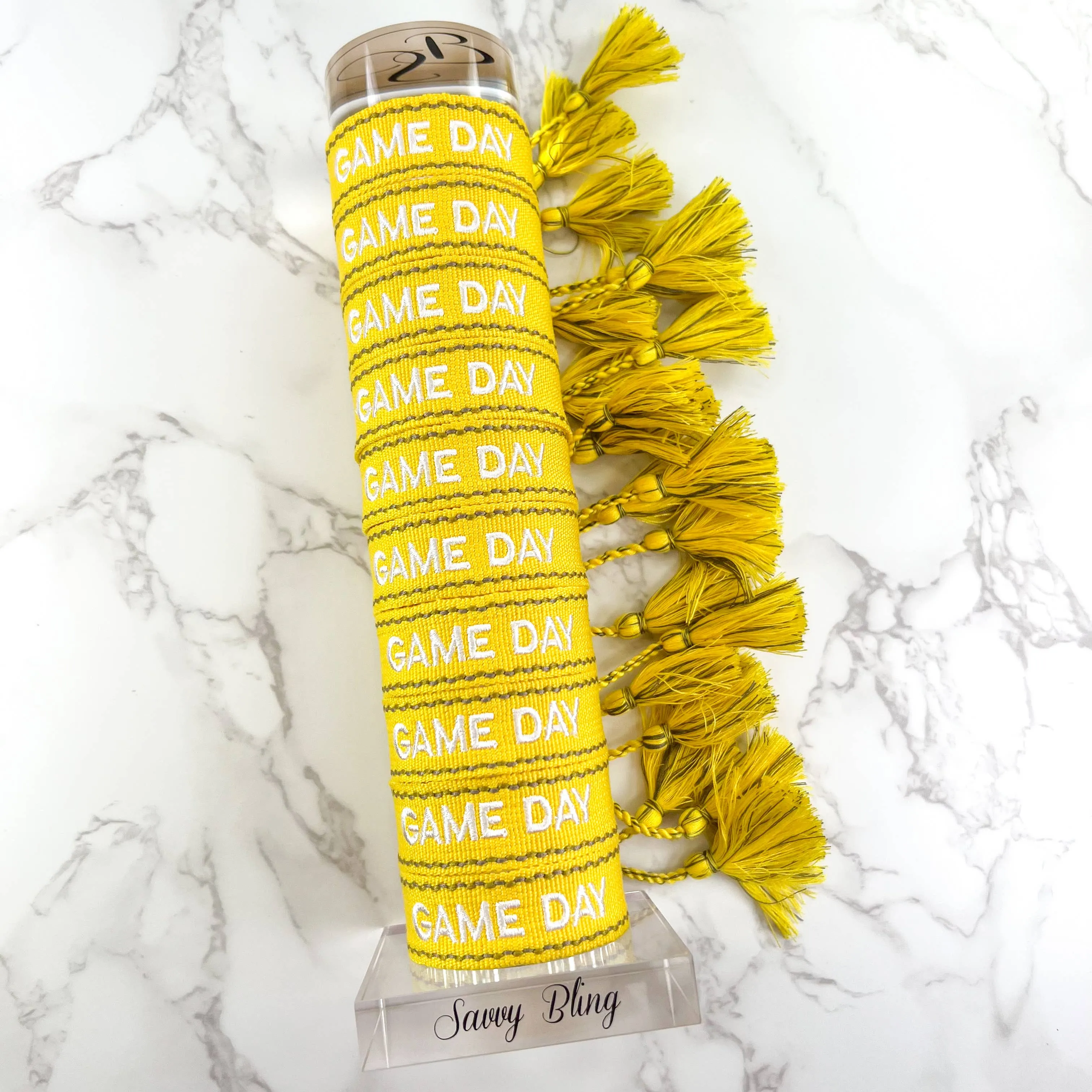 Yellow Game Day Embroidered Bracelet